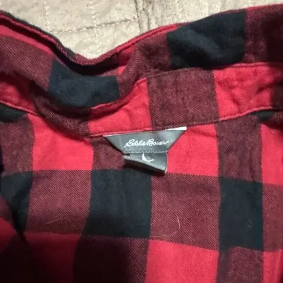 eddie bauer flannel shirt Woman’s M - Picture 3 of 8